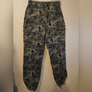 American Bazi Women's Size 1X Camo Joggers Pants Cargo Jeans Cotton Blend